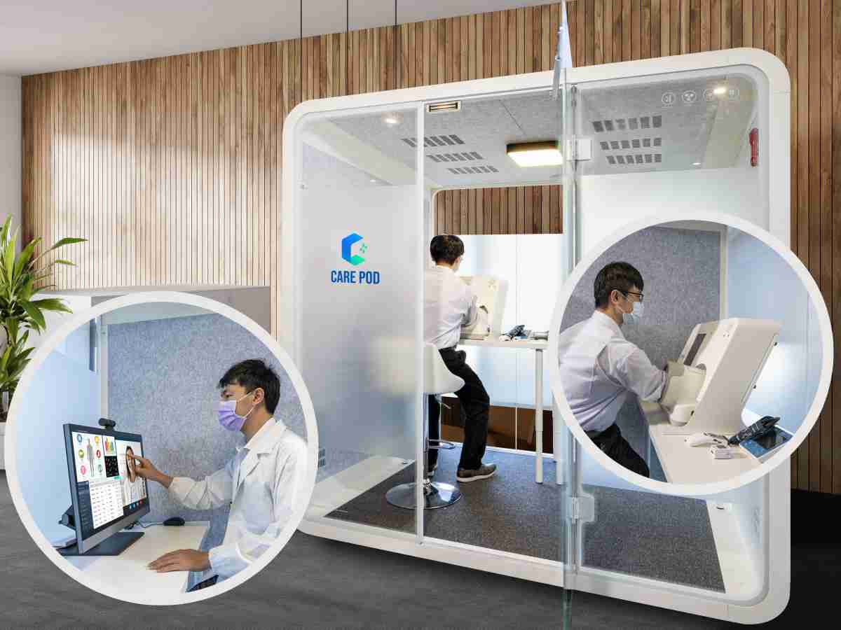 达擎于医疗科技展中展出＂远距诊疗舱＂，，，以因应医疗数字化及社会高龄化趋势下、、复诊及慢性病患等族群对于远距看诊需求逐渐升高所推出的创新整合方案。。多功能合一、、高隐私性的远距诊疗舱可根据病患端与医师端的不同需求，，，，提供弹性化及客制化功能，，节省医生和病患的精力及时间