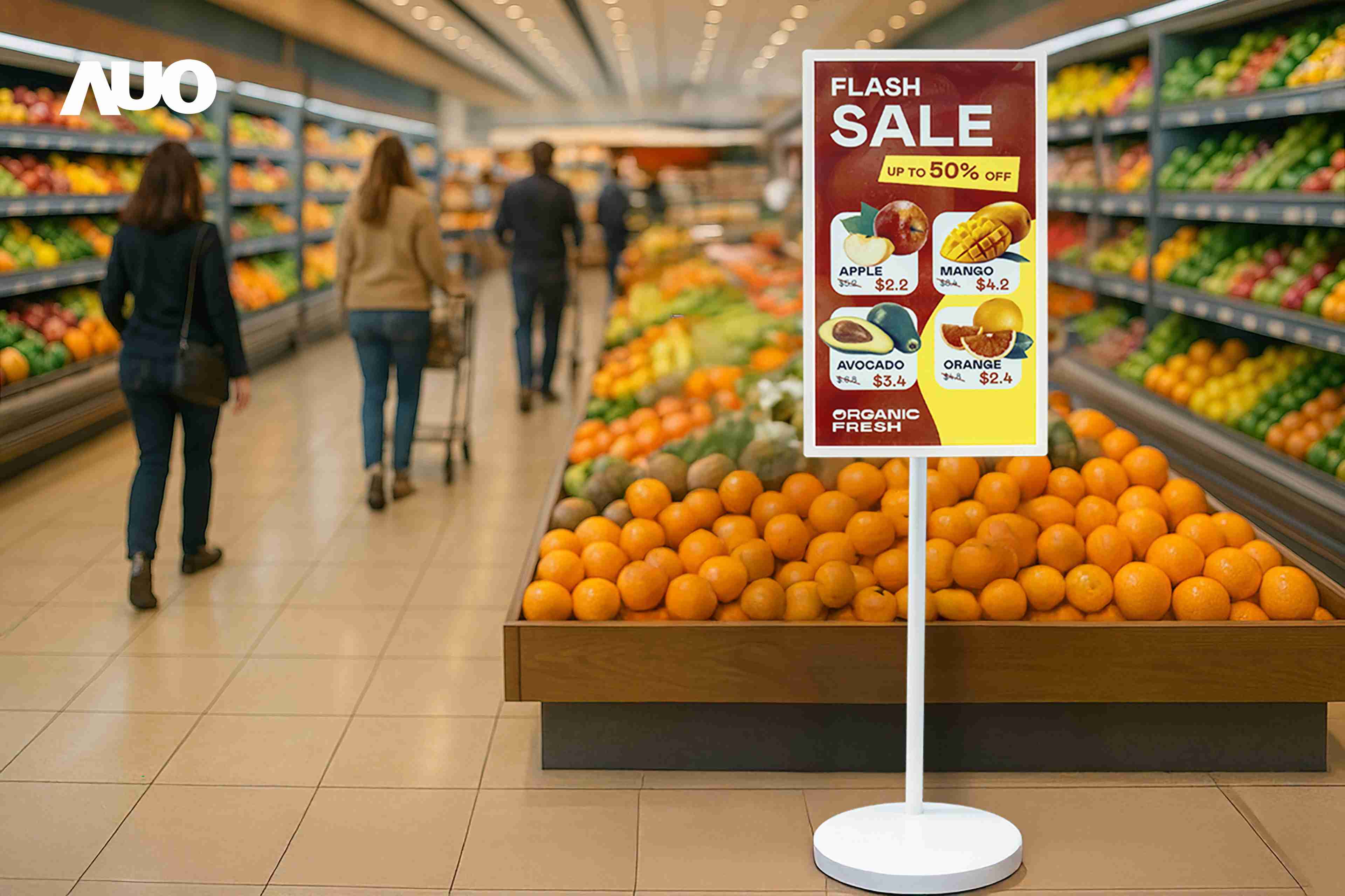 达擎首亮相低功耗、、、全彩的〝aecoPost电子纸解决方案〞，，，，仅在更新画面时需要微量的电力驱动，，无需布建电线的便捷设计，，，使其可灵活应用、、、、随意置放，，，并可透过云端或行动装置app，，，轻松管理及排程广告内容，，，晋升店头营销利器。。。。