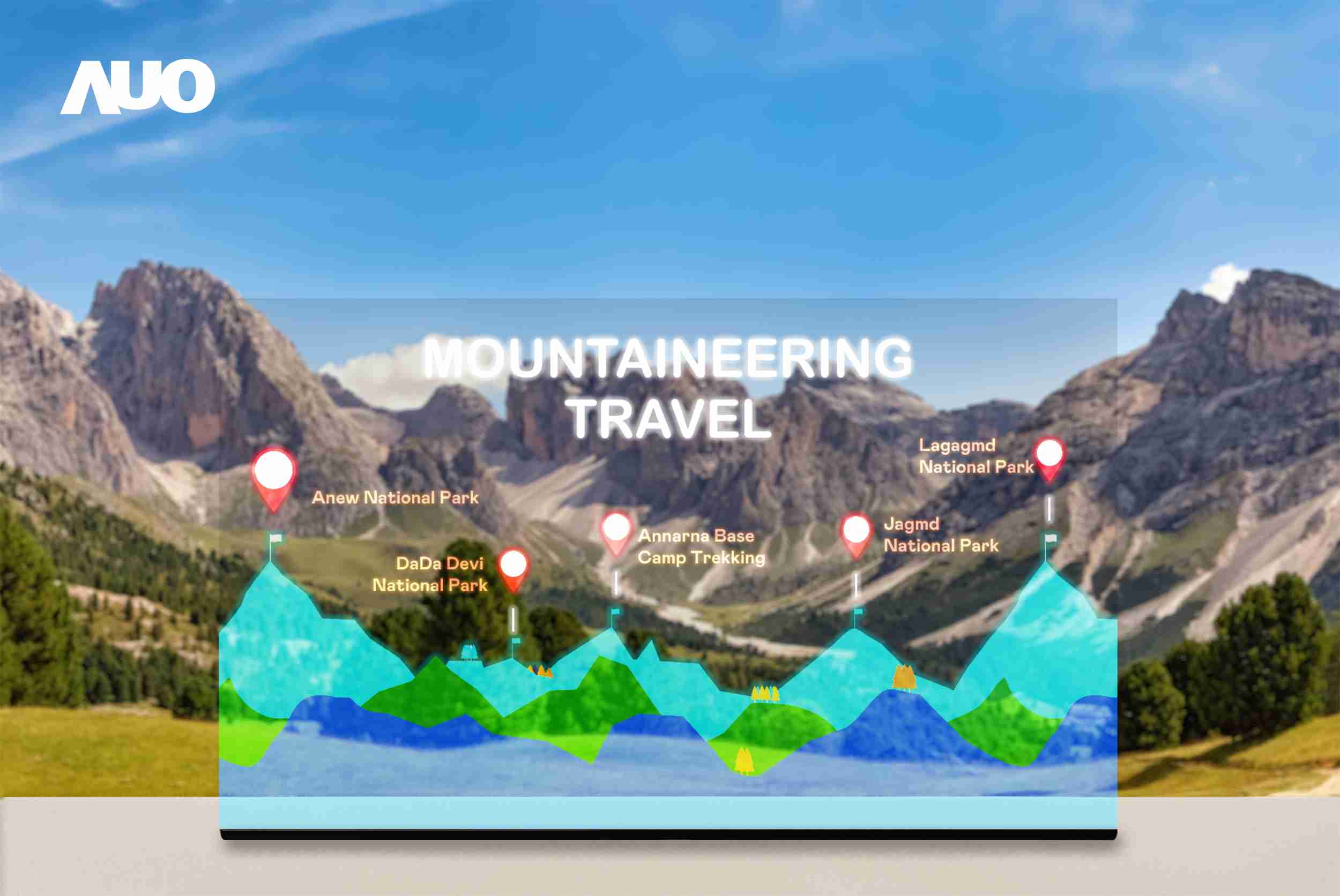 壹号平台展示全球单片尺寸最大(*)42吋透明Micro LED显示器拼接而成的〝64吋透明Micro LED显示器〞，，，，具备高透明度、、、1,000 nits高亮度、、、、广色域、、、、采用三边无边框的无缝拼接等多重特色，，呈现超高清、、、细腻画质而不遮挡后方视觉，，，满足层峰需求，，，，可广泛运用于零售、、艺术展览或商业空间等场域